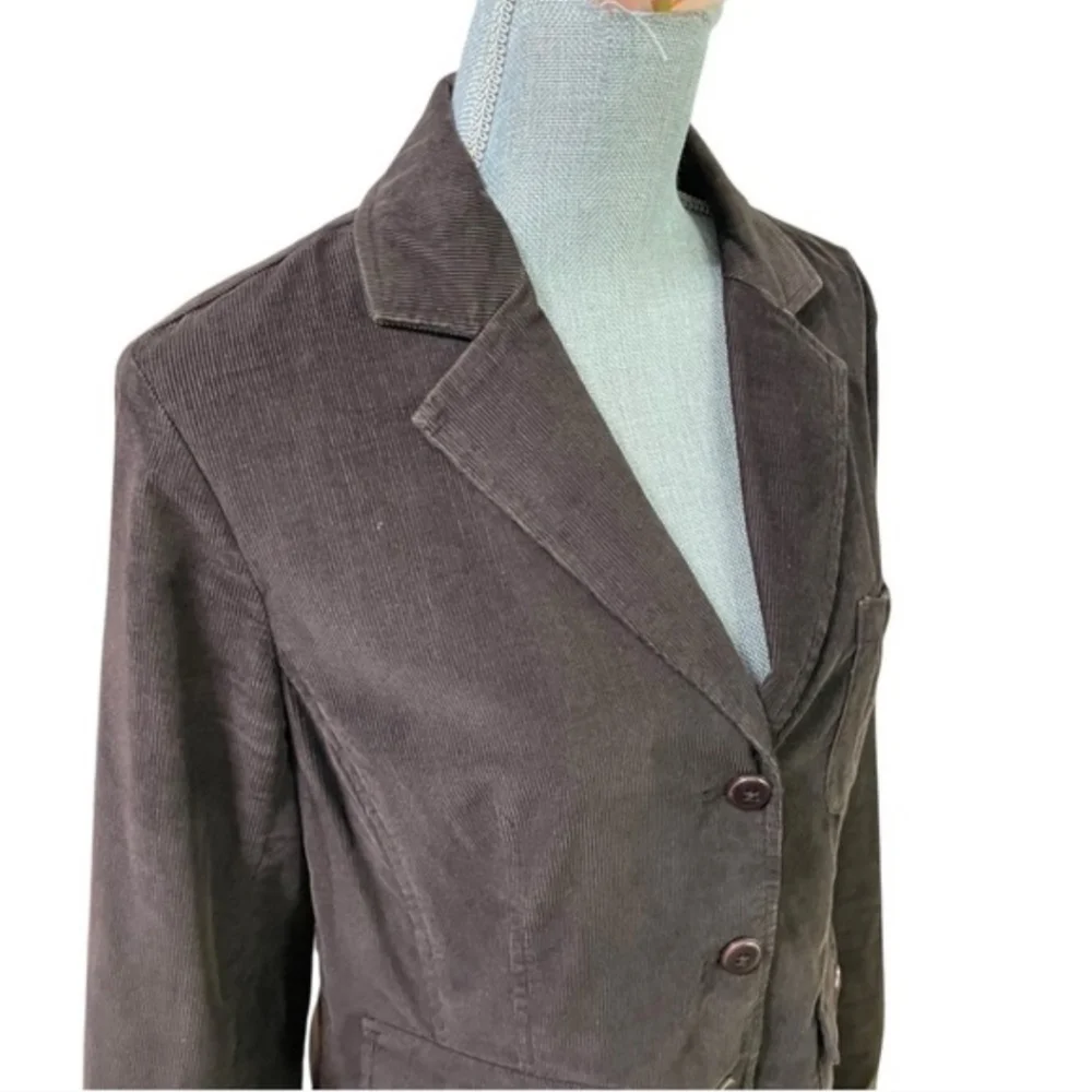Talbots Chocolate Brown Corduroy Stretch JacketBlazer Sz 14  Excellent Condition - Picture 5 of 11